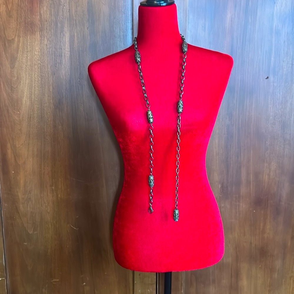 Rustic Bronze Scrolled Beads Chain Belt - Picture 3 of 5